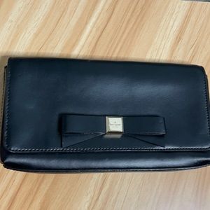 Kate Spade Keira WKRU3035  black bow clutch $175